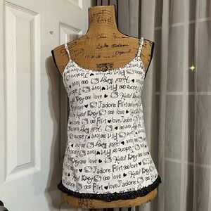 Women's hello kitty White Graphic Print Tank Top